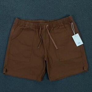 Katin Trails Short Mens Large Red Brown Canvas Stretch Elastic Waist Drawstring